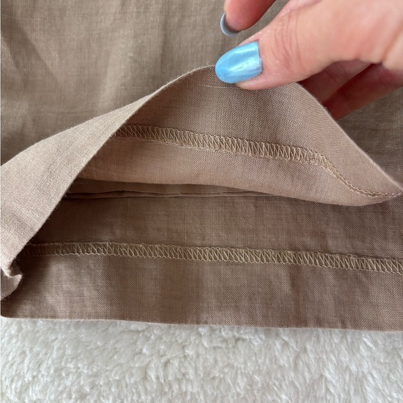 Ann Gerlin linen pants vintage sz US 18 tan - Picture 10 of 13